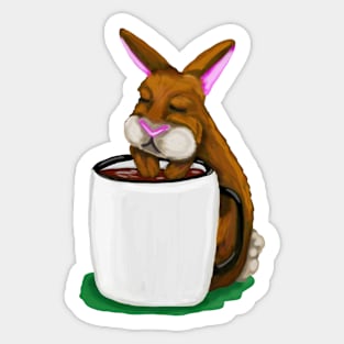 Little rabbit and coffee Sticker